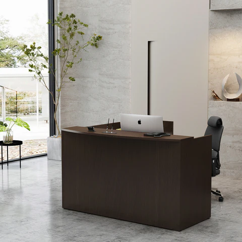 Improve Your Front Reception Area with ALFA's Elegant L-Shaped Reception Desk