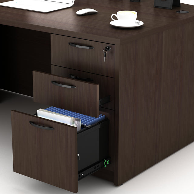 GINO Collection | Modern Bow Front L-shaped Executive Desk