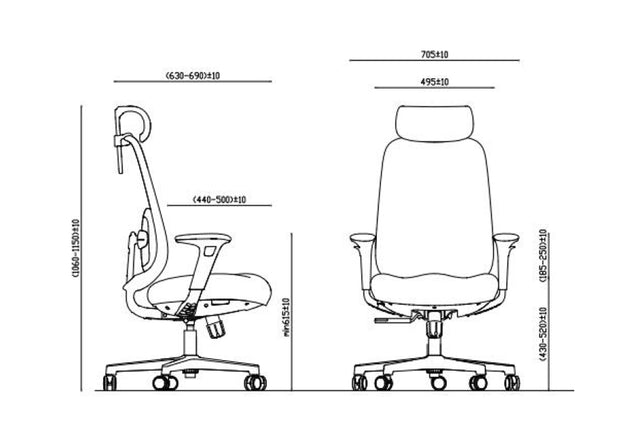 Byron Ergonomic Mesh Office Chair with Lumbar Support, Adjustable Headrest, Armrest, Seat Depth and Tilt