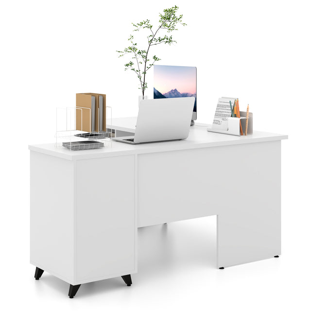 60'' L-Shaped Executive Desk With Drawer