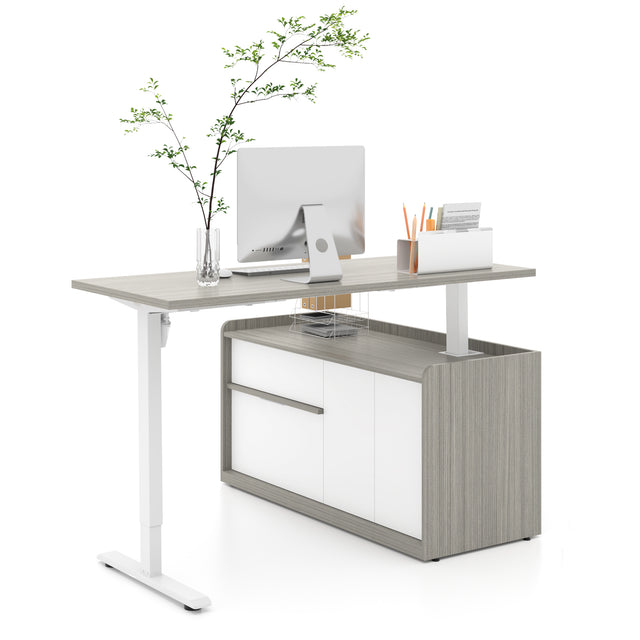 Height Adjustable L-Shaped Standing Desk