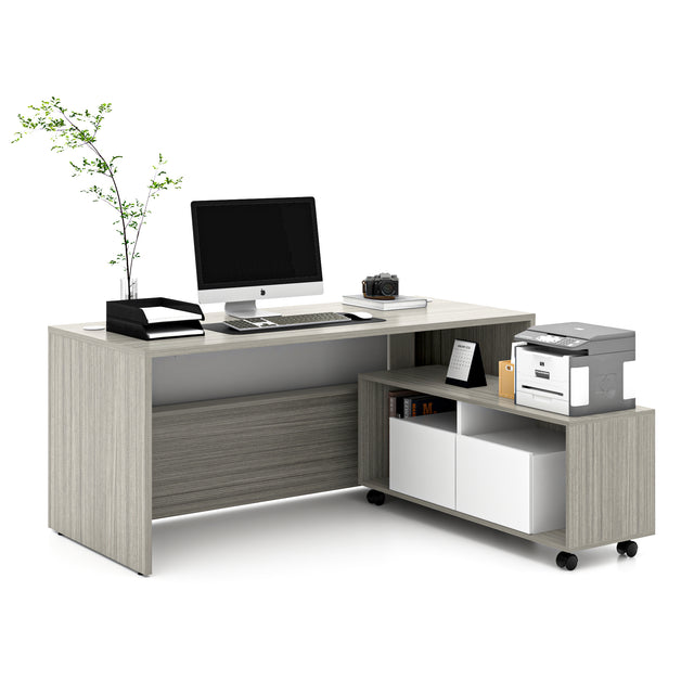 66.93" Executive Desk With A Mobile Cabinet