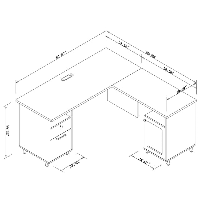 60'' L-Shaped Executive Desk With Drawer