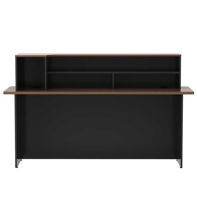 Rectangle Manufactured Wood Reception Desk With Open Shelves