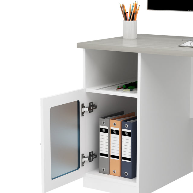 L Shaped Office Executive Desk With Open Compartments