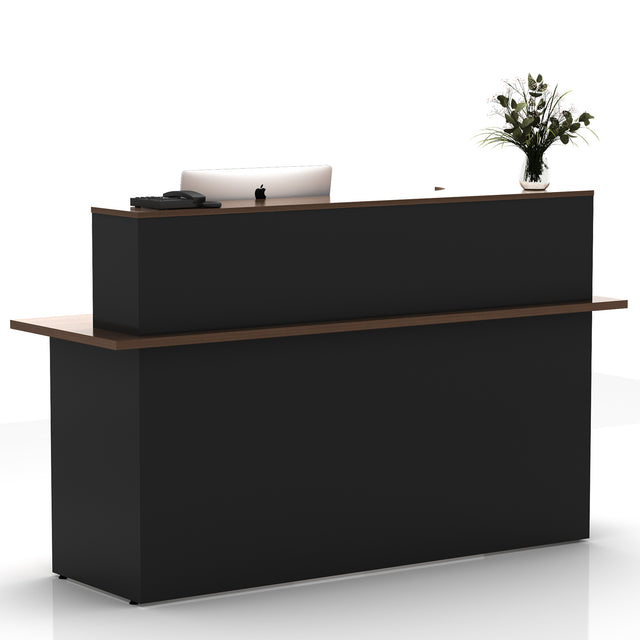 Rectangle Manufactured Wood Reception Desk With Open Shelves