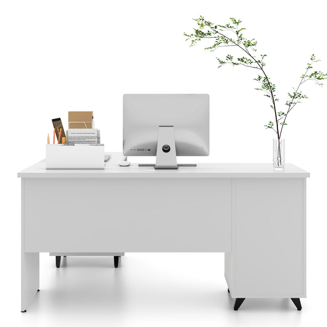 60'' L-Shaped Executive Desk With Drawer