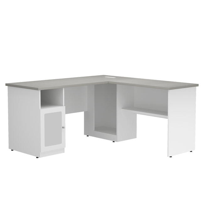 L Shaped Office Executive Desk With Open Compartments