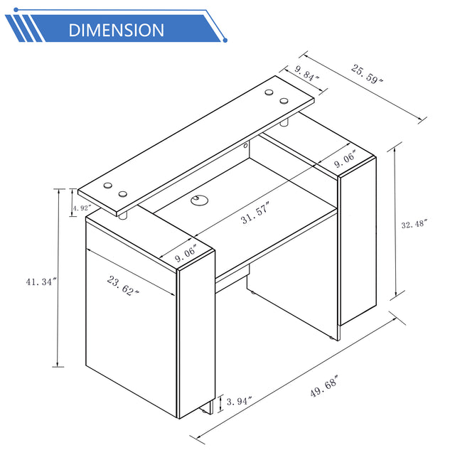 Rectangle Manufactured Wood Reception Desk