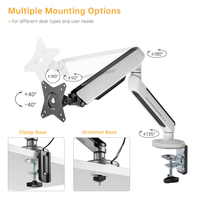 RGB Lighting Gaming Monitor Arm with BUILT-IN CONTROL BUTTON